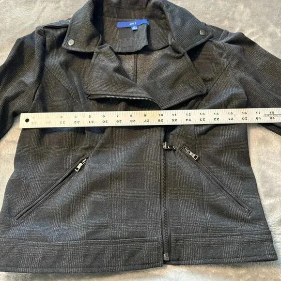 Apt 9 Moto Jacket Gray Plaid | Size XS - Picture 2 of 9